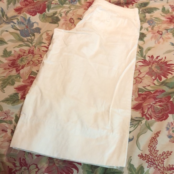 ANN TAYLOR LOFT Size 14 Marisa Wide Leg Crop Linen Cotton Summer Cozy $109 NEW - Picture 7 of 16